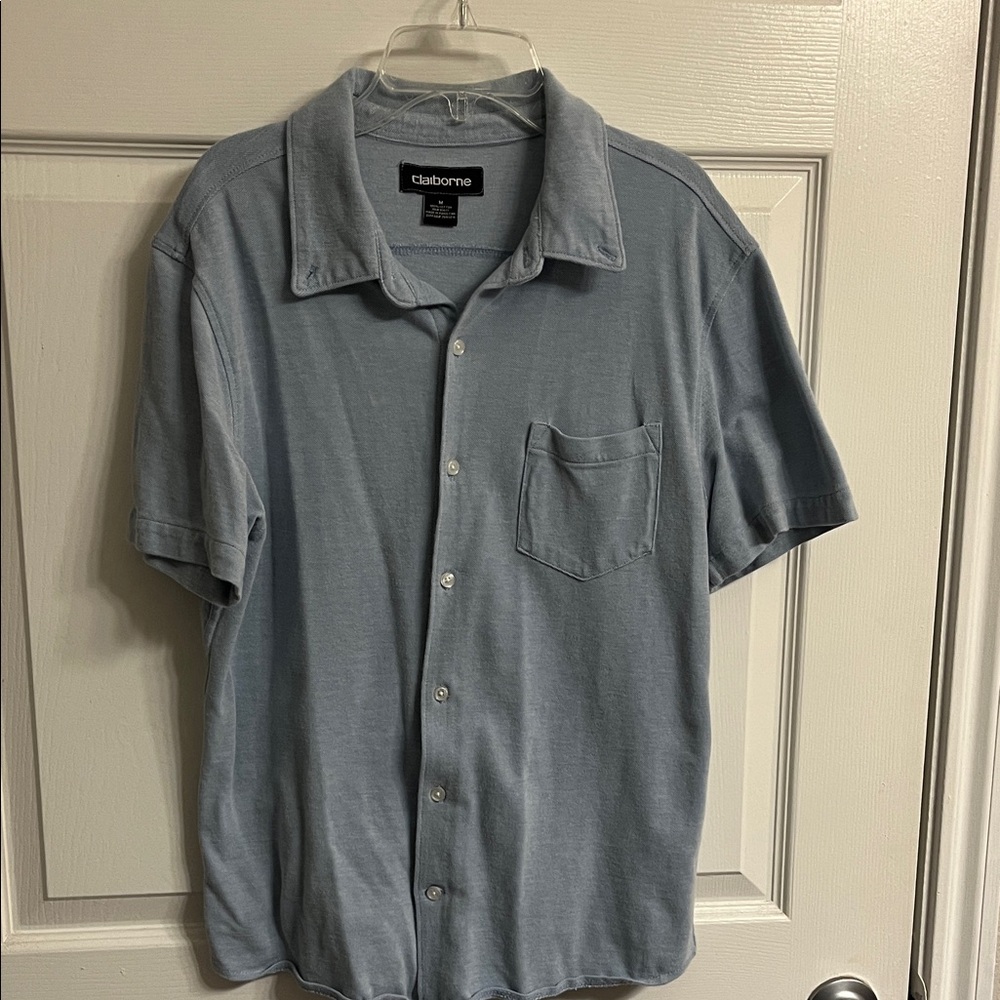 Claiborne Men's Casual Light Blue Button Down Shirt